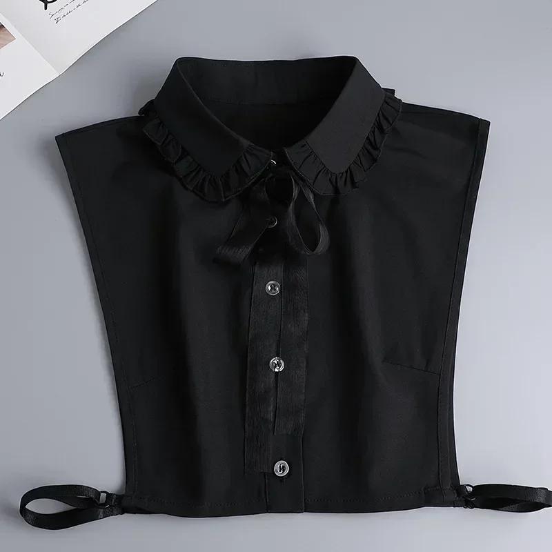 Hollow Lace Chiffon Doll Cotton Fake Collar Blouse Sweater Detachable Shirt Collar False Collar Lapel Women Top Collars Decor