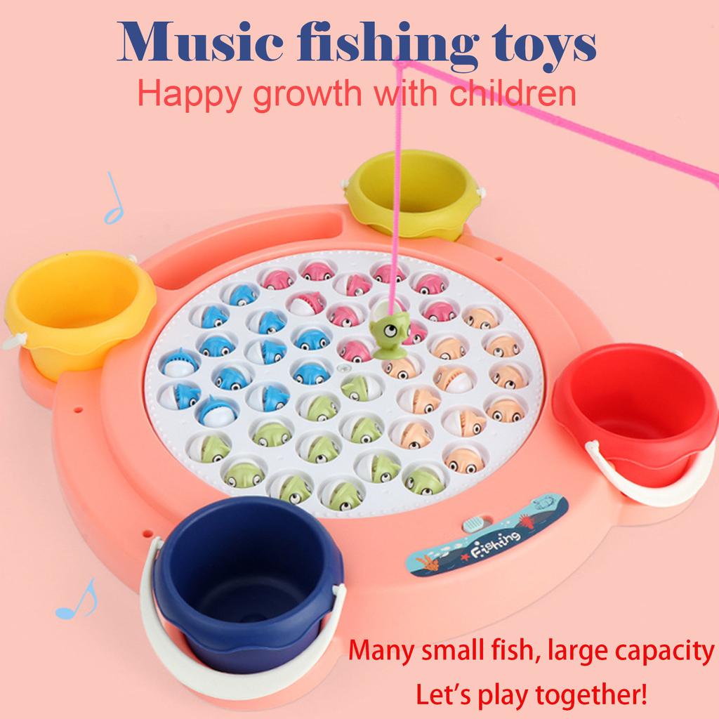Электрические милые игрушки для рыбалки Музыкальные вращающиеся забавные игры для рыбалки Магнитные игрушки