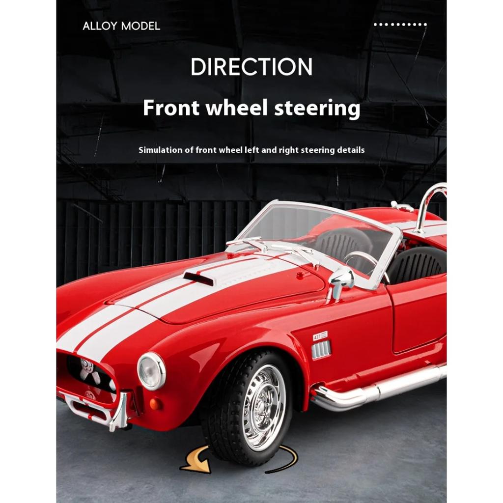 1/22 Ford Cobra Кабриолет Суперкар Модель из Сплава, Изящные Настольные Украшения, Лучшая Коллекция для Энтузиастов Моделей Автомобилей