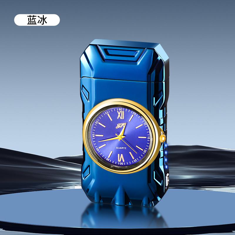 Mecha small rechargeable lighter outdoor portable convenient multi-function watch lighter laser lettering