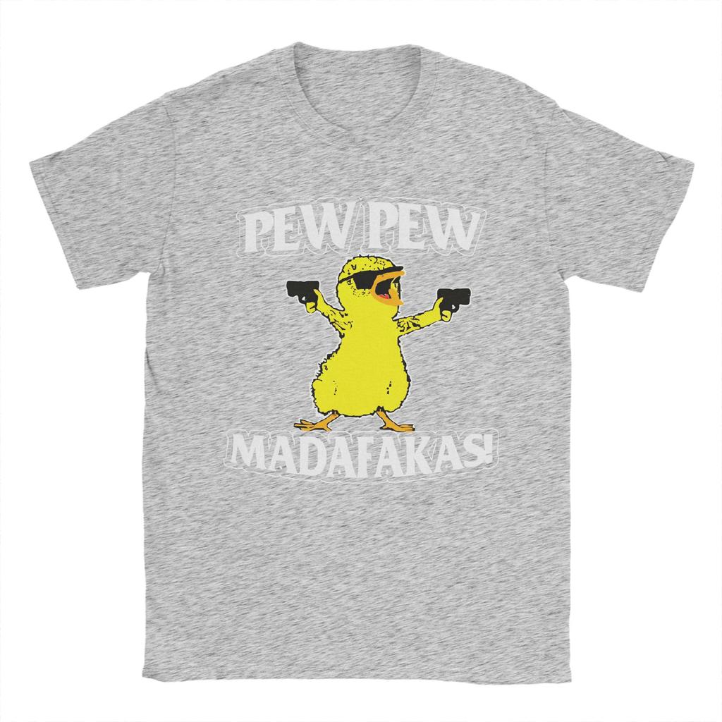 Мужские футболки Duck Pew Pew Madafakas Винтажные футболки из чистого хлопка Футболки с коротким рукавом Футболки с круглым вырезом Одежда Большой размер