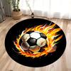 Ball Soccer Round Carpet Living Room Circle Floor Mat Non Slip Bedroom Bathroom Doormat Washable Home Hallway Area Decor Rug