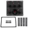 5P 12/24V Car Boat RV Yacht On/Off Toggle Switch Panel with Colorful LED Voltmeter Waterproof