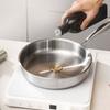 Flat Bottom Stainless Steel Frying Pan Uncoated Fried Steak Pot Skillet Frying Wok Home