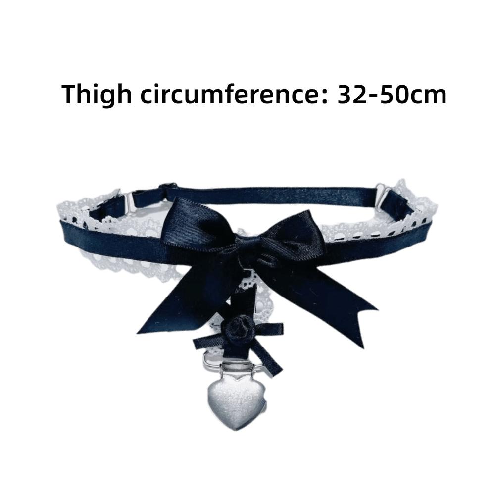 Rose Heart Thigh Jewelry Black Bow Garter Belt Gothic Leg Garter For Girl