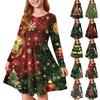Girls' Princess Dress - Long Sleeve A-Line T-Shirt Dress Christmas Day