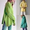 Autumn Side Split Warm Turtleneck Pullover Sweaters Women Oversize Winter Top Soft Basic Oversized Sweater for Women Turtleneck