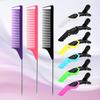 Steel Needle Pin Rat Tail Combs Barber Accessories Pro Pointed Tail Salon Hairdressing Hair Styling Anti Static Comb Hair Brush