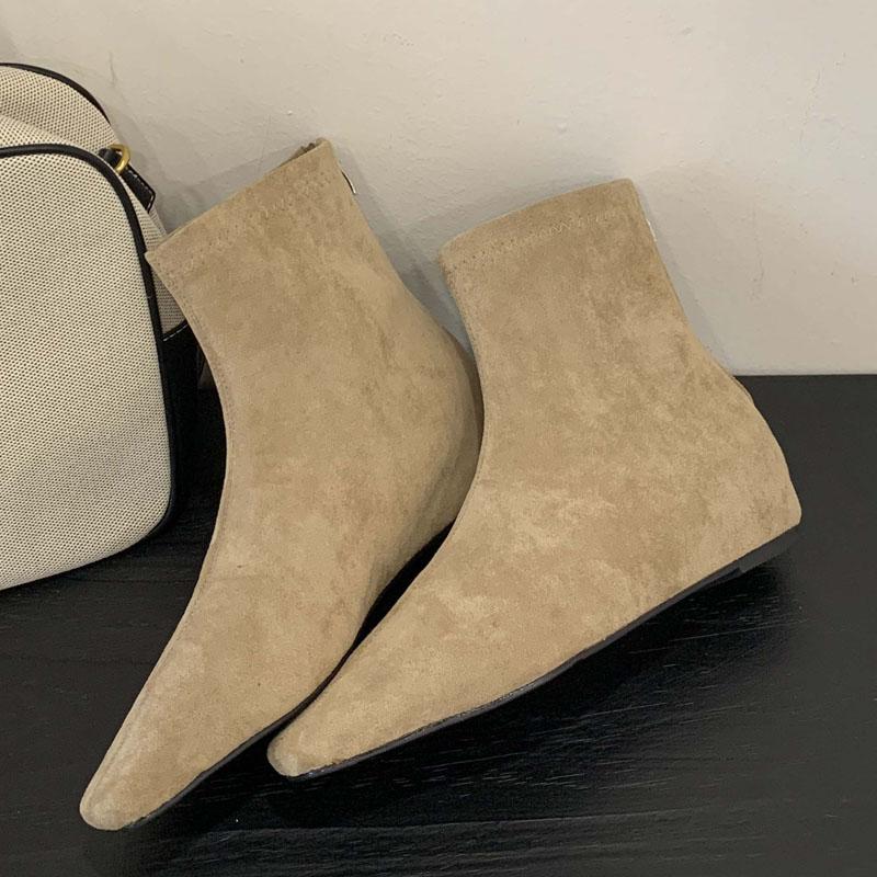 Fashion Eilyken Autumn Winter Punk Style Pointed Toe Women Ankle Boots Fashion Zipper Low Heels Ladies Shoes Concise Short Booties