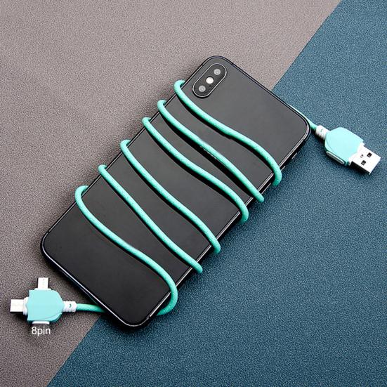 Data Cable 3-in-1 2.1A 8Pin Type-C Fast Charge Micro USB Phone Charging Cord
