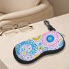 2D-Colorful Floral Pattern Protective Glasses Case, Watercolor Mandala Print Sunglasses Case, Portable Lightweight Eyewear Pouch Holder for Women Trav