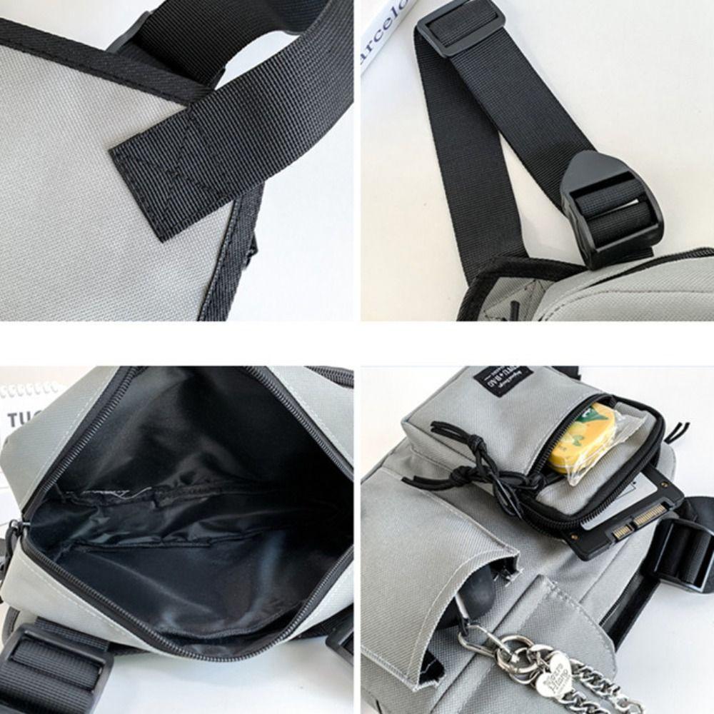 Large Capacity Double Shoulder Chest Bag Zipper Message Crossbody Pouch Men' S Vest Bag Work