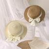 Kids Girls Straw Hat Versatile Bow Tie Ribbon Decoration Sun Hats