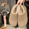 Fashion Winter Keep Warm Home Bag-heeled Slippers Women Soft Cozy Non-slip Plush Ladies Slippers Fashion Female Fuzzy Indoor Floor Shoes