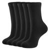 Odor Sweat Quick Crew High School 5 For All Seasons [Closemate] Women's Socks, Breathable, Resistant, Plain, Absorbent, Drying, Socks, Black, Cotton,