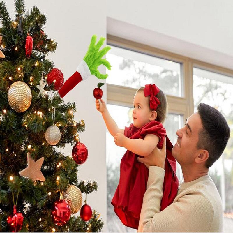 Holiday Christmas Tree Decorations Green Fur Monster Arms Home Decor Christmas Atmosphere Greenwich Doll Parties Fun Arms