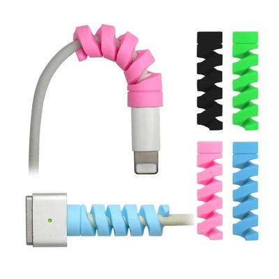Аксессуары для USB-кабеля зарядки телефона, силиконовый спиральный намотчик и протектор для концов кабеля