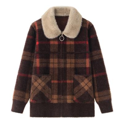 Женский кардиган с длинным рукавом на осень и зиму, теплая куртка, темпераментный элегантный повседневный жакет для женщин среднего и пожилого возраста