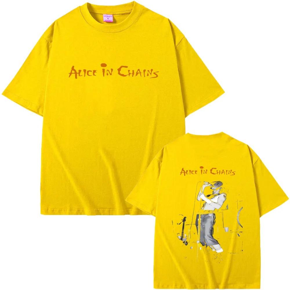 Alice in Chains Classic Rock Band TShirt 90s Seattle Grunge Gothic Punk Streetwear Unisex Oversized Cotton Graphic Tshirts