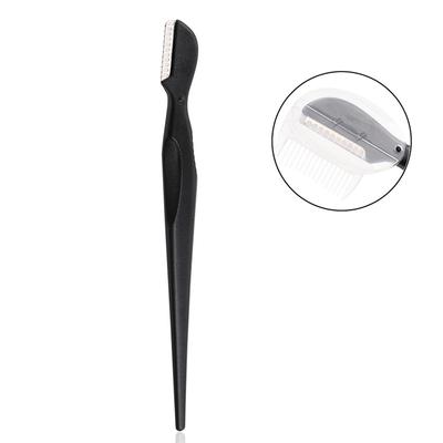 Черный триммер для бровей, сетчатый нож для бровей с маленькой головкой, косметический инструмент, бритва для бровей с прямой ручкой