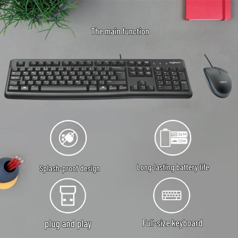 Проводная клавиатура и мышь Logitech MK120