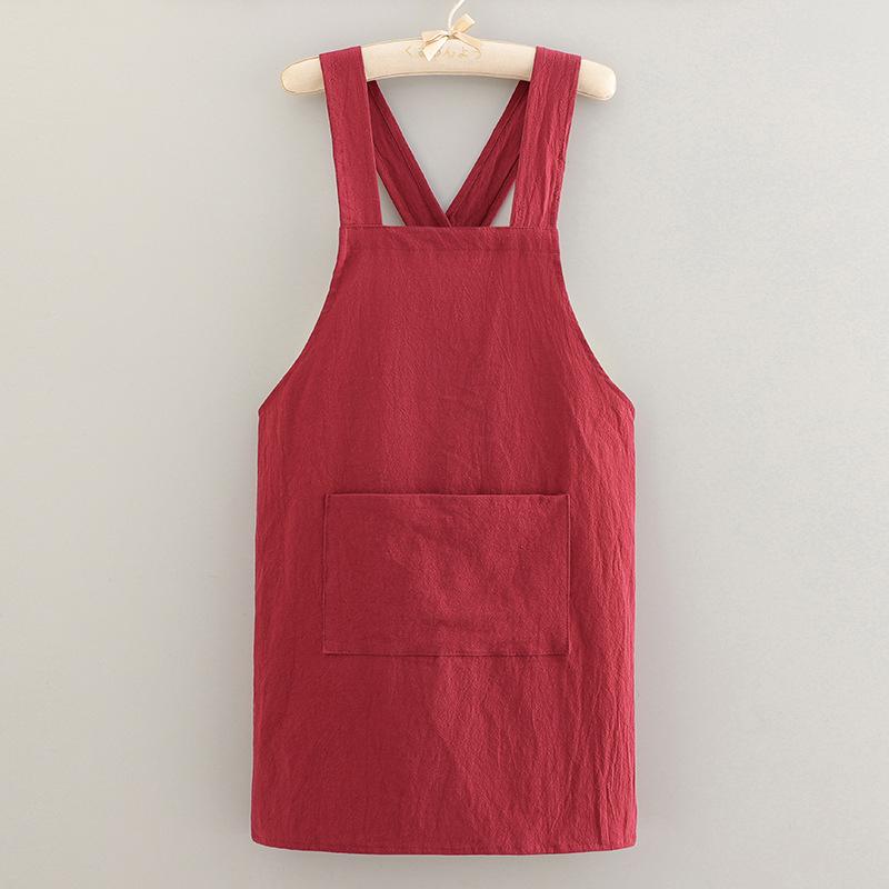 Хлопковые кухонные фартуки для готовки Дышащие Износостойкие Взрослые Фартуки на талию Защищающие от загрязнений Мягкая ресторанная рабочая одежда для дома