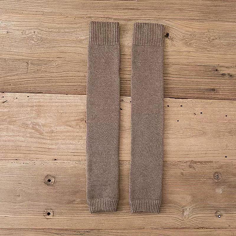 Зимние однотонные утепленные наколенники выше колена, теплые флисовые длинные носки