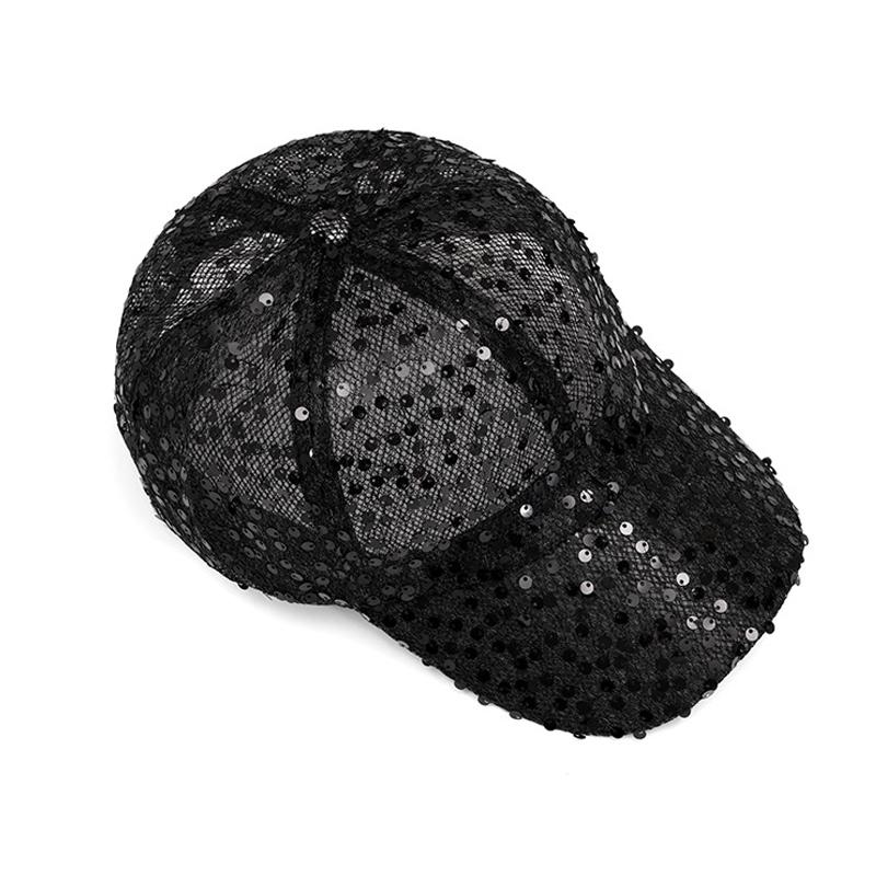 Бейсболка с пайетками женская летняя сетчатая дышащая кепка для улицы от солнца