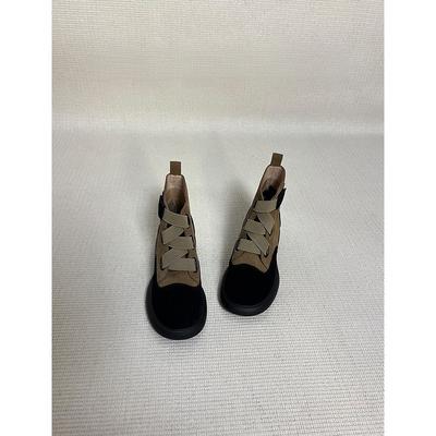 Огромные красивые ретро универсальные короткие ботинки женские 2025 новые супер огонь цветовая гамма круглый носок липучка на высокой толстой подошве ботинки Мартин