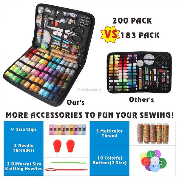 200 швейных принадлежностей премиум-класса, швейные наборы для взрослых, швейные нитки и зажимы для ткани, швейные коробки, швейные булавки, иглы для ручного шитья, шитье