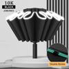 Large Umbrella Fully Automatic Reverse Folding Umbrella with Reflective Stripe Strong Waterproof Windproof UV Resistant Umbrella