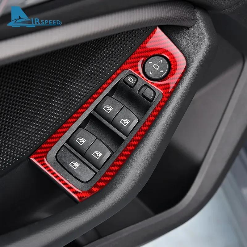 Real Soft Carbon Fiber for BMW 1 2 Series F40 F44 2024 Car Door Window Switch Lifter Panel Interior Stickers