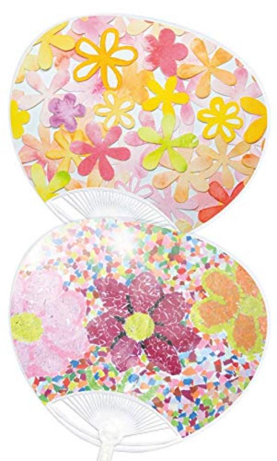 Однотонный белый полиэстер Обычный набор из 200 вееров, Размер,