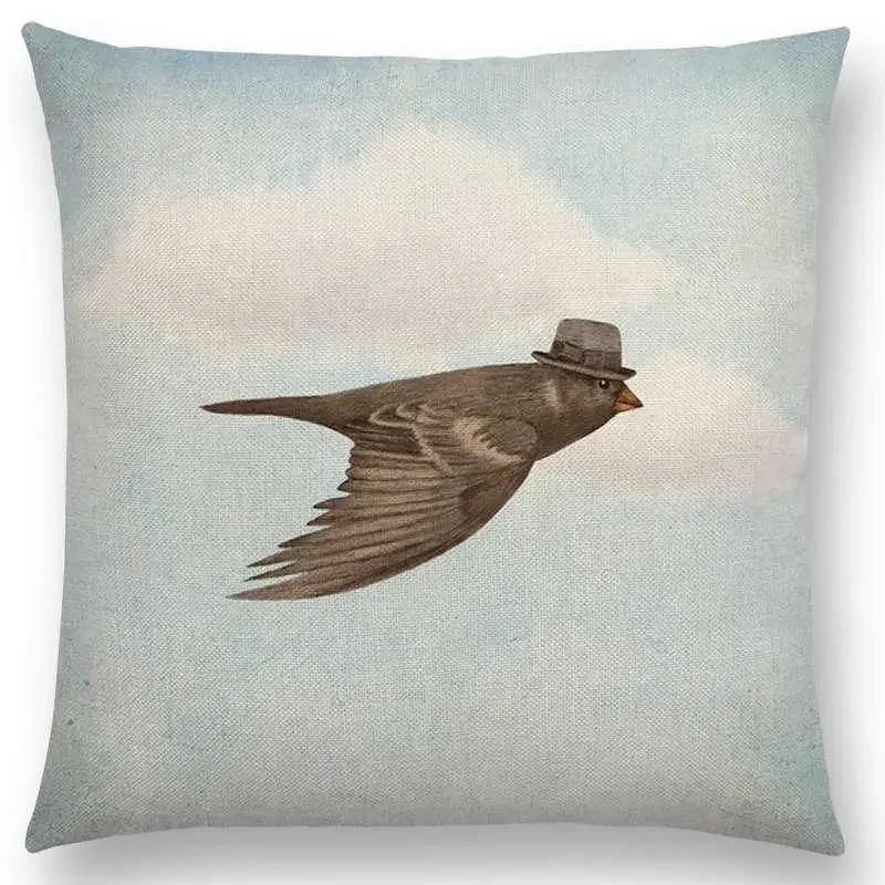 Новейшая Милая Маленькая Привидение Парусник Кит Океан Олень Медведь Дайвер Принты Наволочка Диванная Подушка