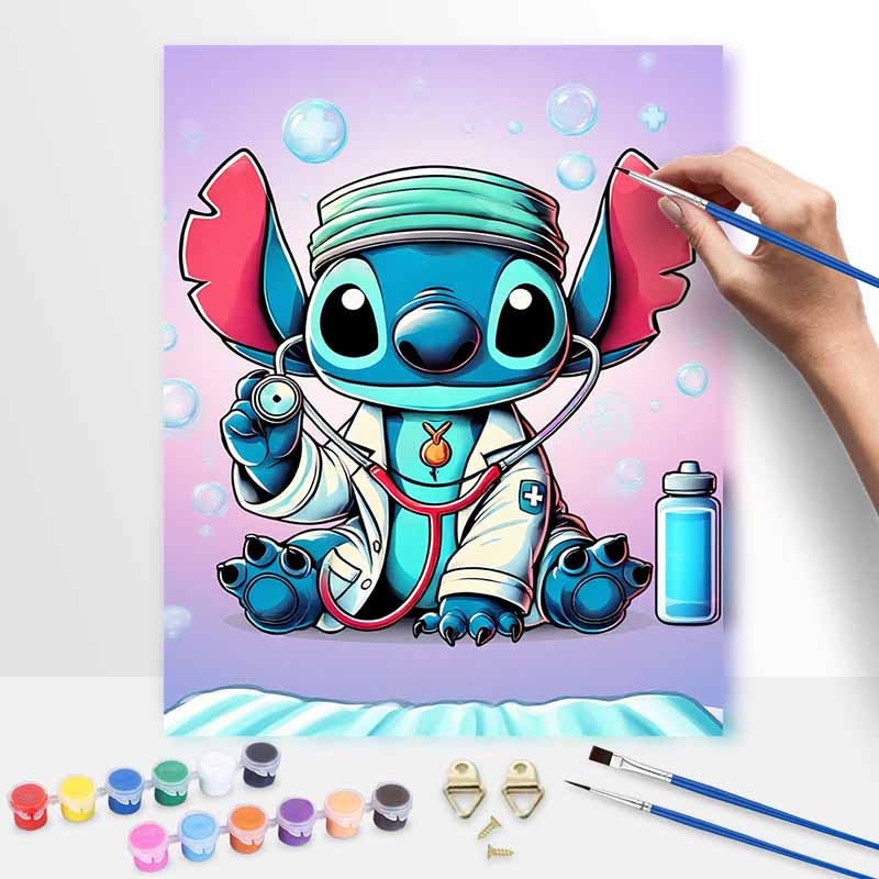 Disney Персонаж Стич доктор цифровая масляная живопись искусство ручная работа DIY домашние украшения