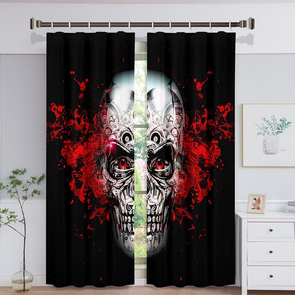 Готовые роскошные солнцезащитные шторы в виде черепа, тонкие шторы на окна для детей, спальни, гостиной, ванной комнаты, кухни, двери, зала, домашний декор, 2 шт.