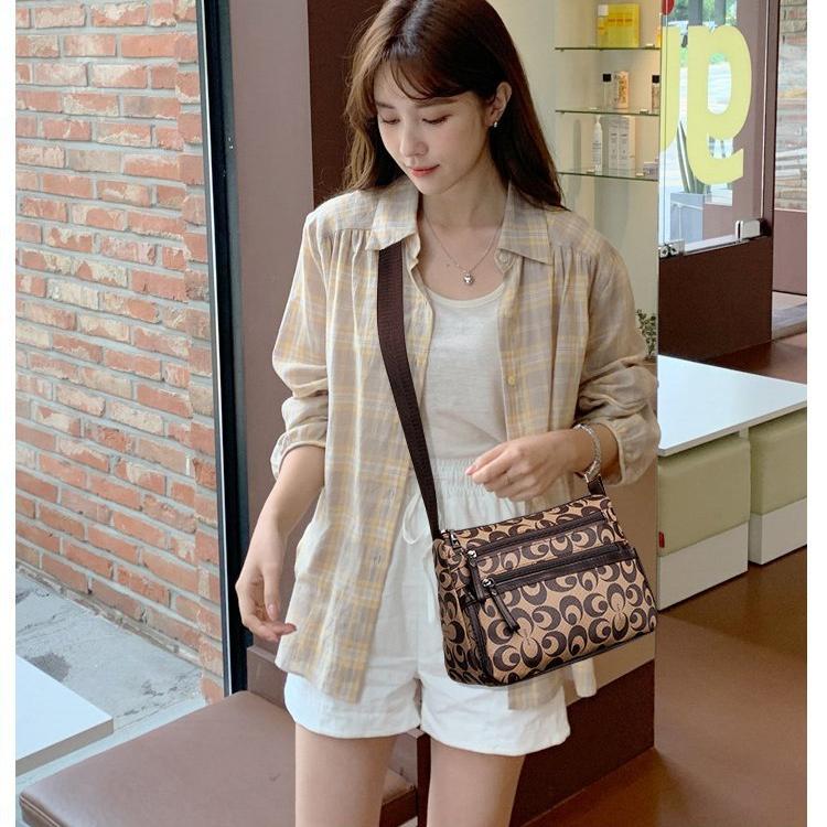 New Large Capacity Multi-layer Women's Crossbody Bag, Single Shoulder Fashion Trend Printed Bag Zero Wallet