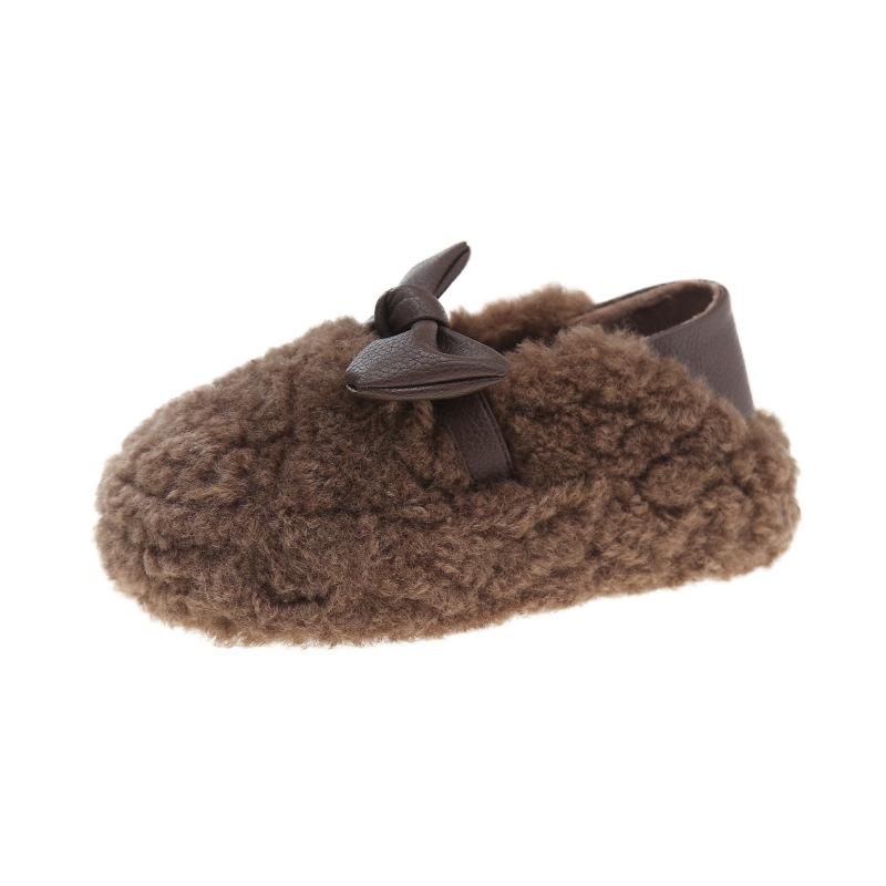 Новый бант два способа носить Doudou пушистые туфли женские корейская версия осень и зима теплые домашние на одной педали сумка и хлопковые туфли женские