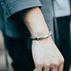 Buyee 925 Проба Стерлингового Серебра Мужской Большой Браслет-Браслет Круглый Элегантный Бамбуковый Узел Золотистый Паукообразный Браслет для Женщины Мужчины Мода Тонкие Ювелирные Изделия
