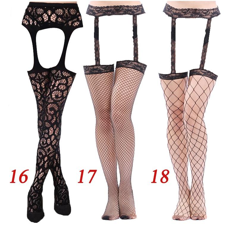 18 видов стилей, сетчатые колготки, черные кружевные чулки, женские ажурные вышивки, прозрачные бедра, высокие колготки, носки, леггинсы для женщин, девочек
