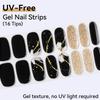 16Tips Non-toxic Gel Nail Strips Full Cover Shining Cherry Design Baking-Free DIY Self-Adhesive Manicure Decoration Nail Art