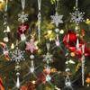 10Pcs Decorative Snowflake Ice Strip Pendants Transparent Xmas Tree Hanging Ornament Christmas