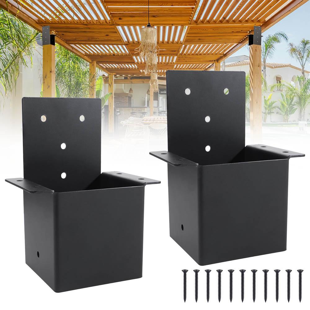 Black Pergola Bracket Metal Pergola Accessories with Screws Fashionable Metal Bracket Outdoor