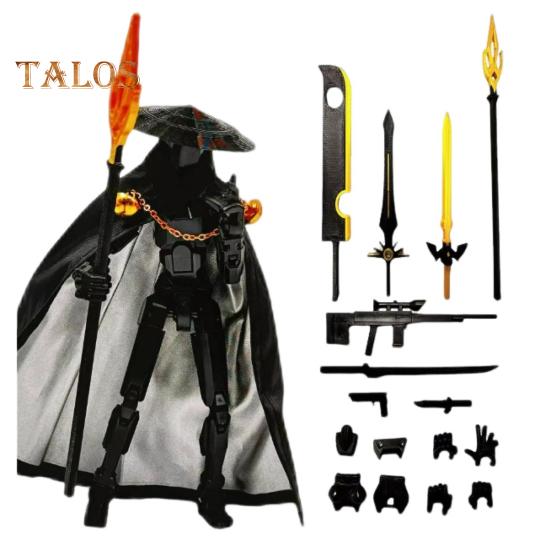 Knight-Errant Action Figure with Accessories Movable Joints 3D Printed Chinese Style Swordsman Robot Model Toy Articulated Dummy Figurine