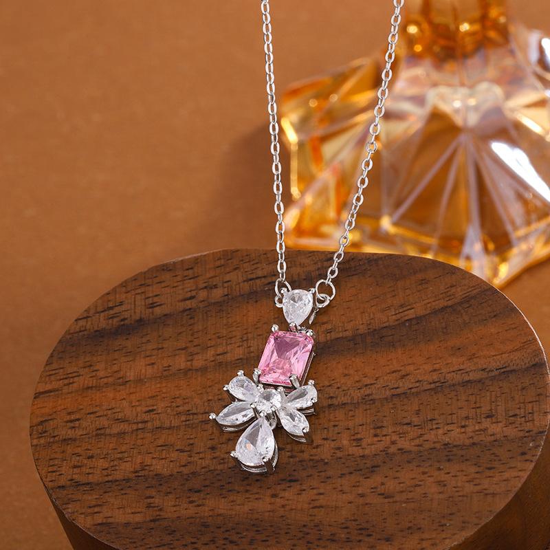 Изысканное прямоугольное украшение из желто-розового драгоценного камня, ожерелье-подвеска в виде банта и капли воды, женственный аксессуар для свадебного платья, подарок на вечеринку, день рождения