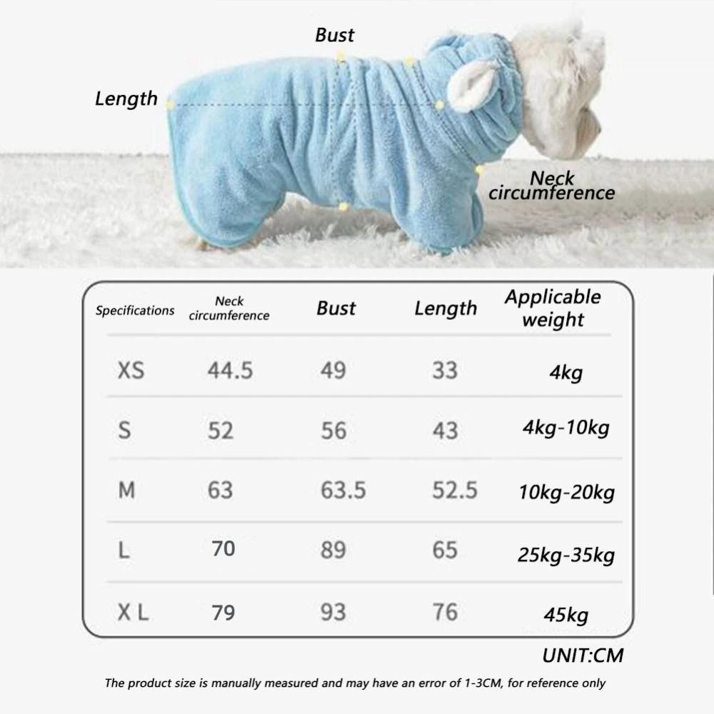 Super Absorbent Dog Bathrobe Quick-drying Cat Bath Robe  for Small Medium Large Dogs