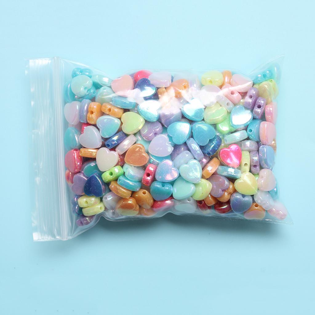 DIY For GIFTS Jewelry Making AB Color 100Pcs Handmade Accessories Heart Acrylic Beads Home