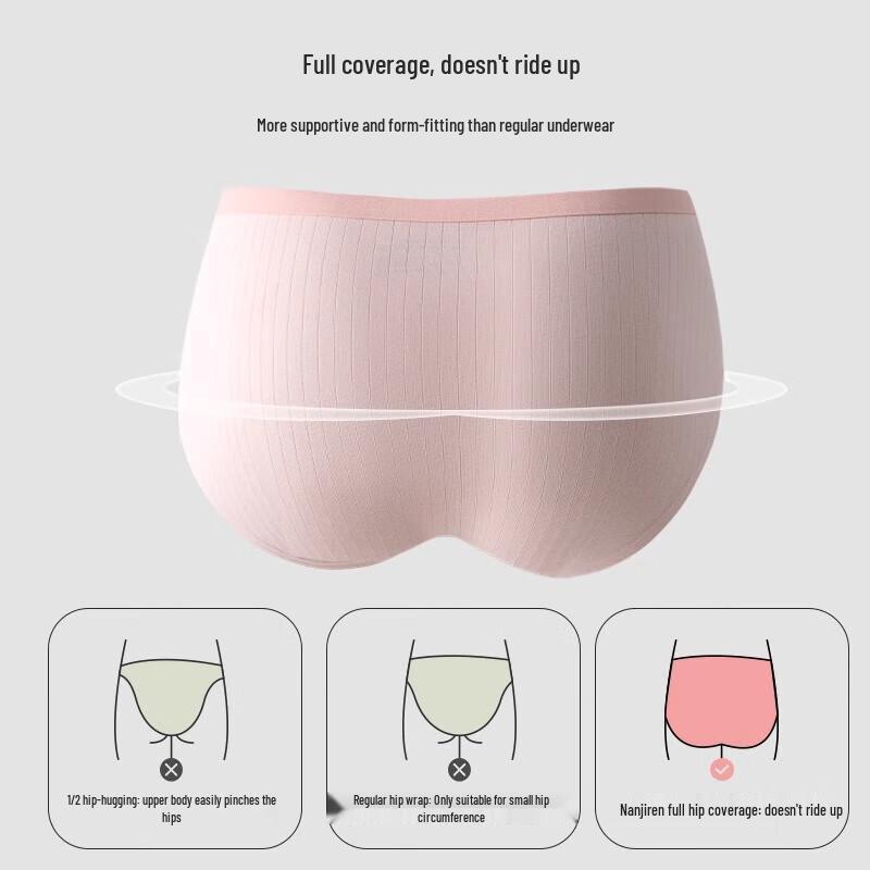 Nanjiren Women's Antibacterial Pure Cotton Seamless Breathable Panties (3-Pack)