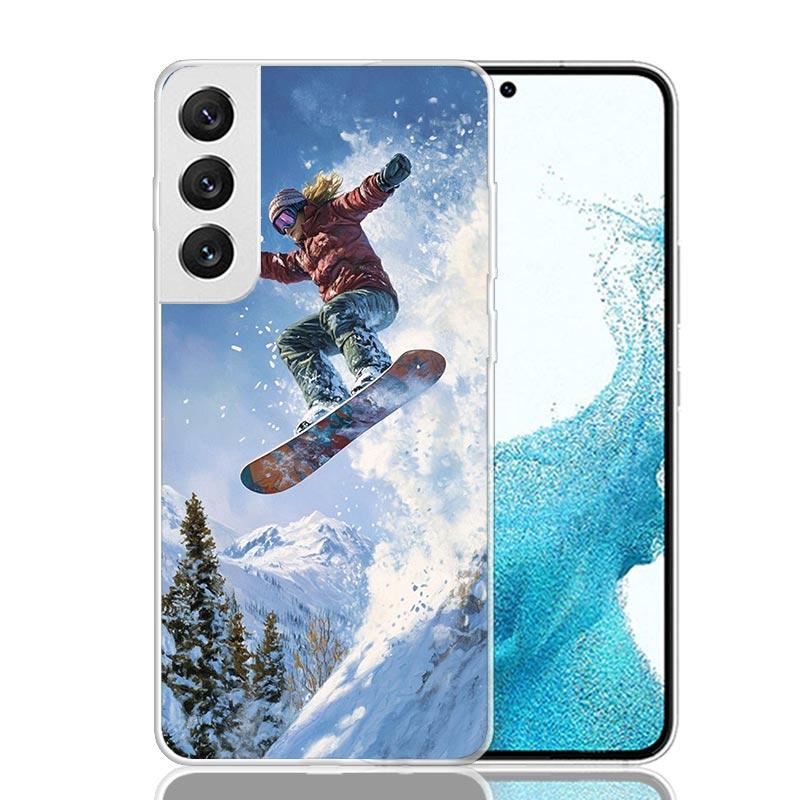 Экстремальный чехол для телефона Adventure Snowboarding для Samsung Galaxy S26 Ultra S23 S24 S25 Edge S20 FE S21 S22 Plus Мягкий Печатный Корпус Cov