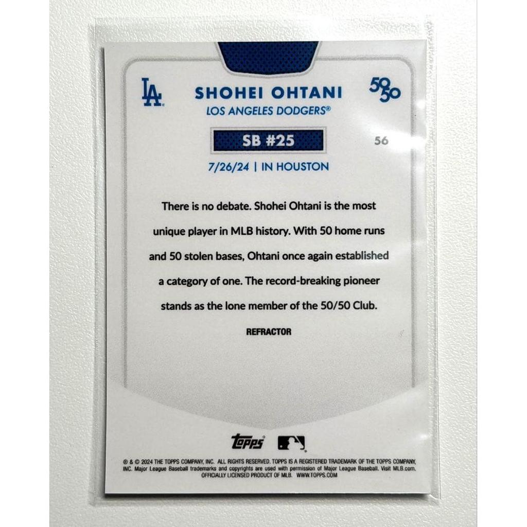 Used Shohei Ohtani 50/50 Refractor Card SB#25 Topps Chrome